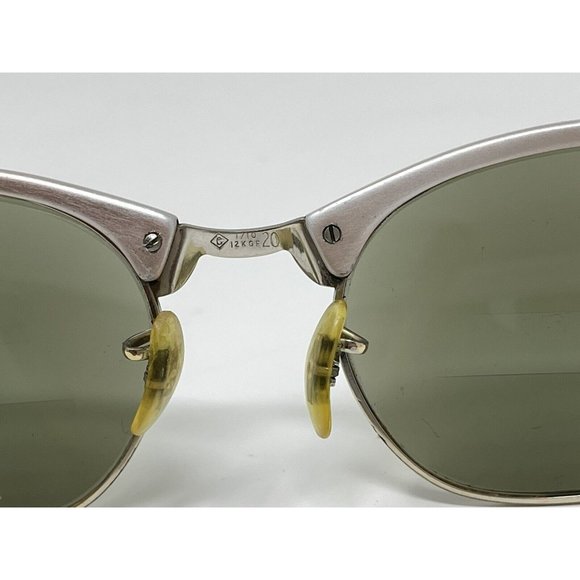 VINTAGE Eyeglasses ALUM 46 [] 20 5 1/2 Eyeglasses Great Condition 12k GF Bridge - Picture 8 of 12